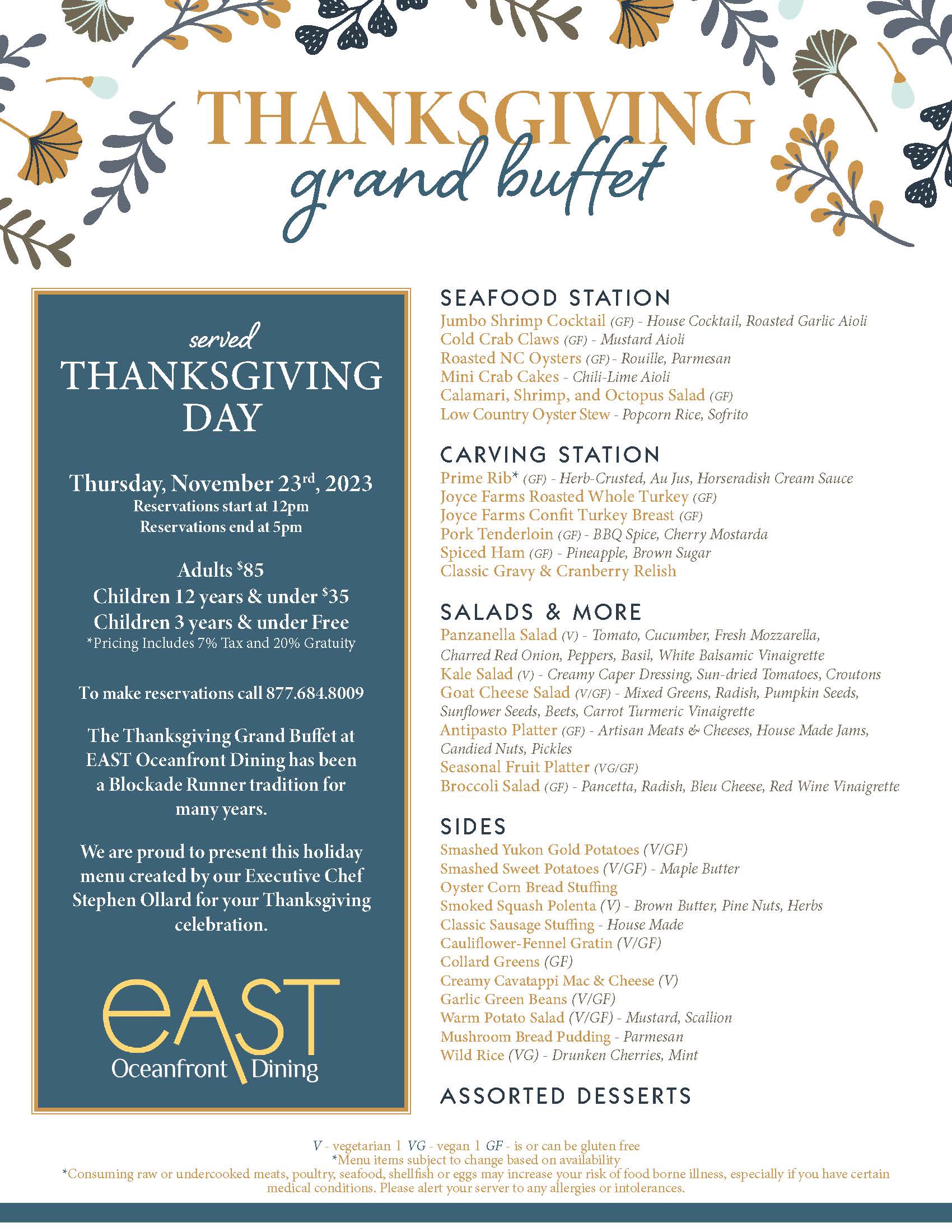 Thanksgiving Grand Buffet at EAST